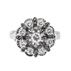 Bague Marguerite en or blanc et diamants - Castafiore