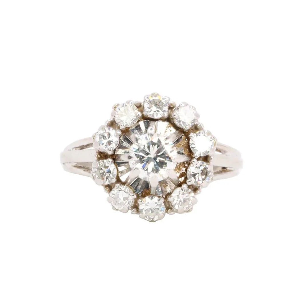 Bague Marguerite en or blanc et diamants - Castafiore
