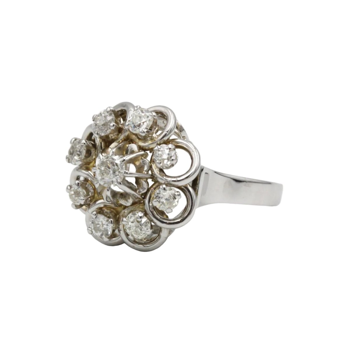 Bague Marguerite en or blanc et diamants - Castafiore