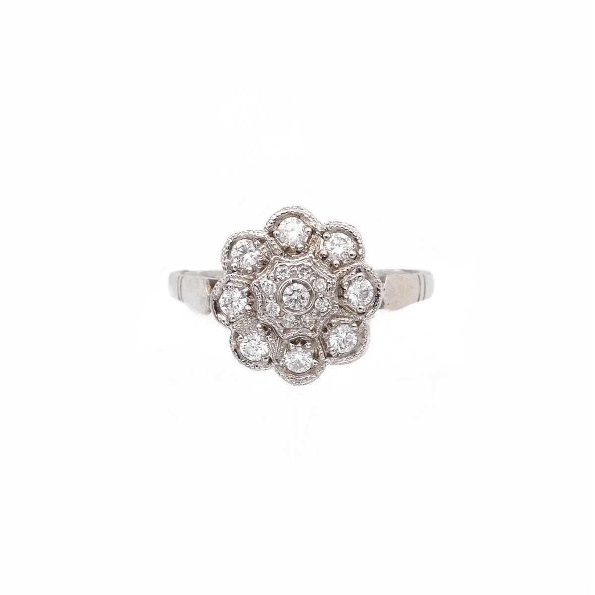 Bague Marguerite en or blanc et diamants - Castafiore