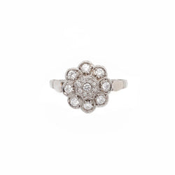 Bague Marguerite en or blanc et diamants - Castafiore