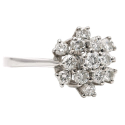 Bague Marguerite en or blanc et diamants - Castafiore