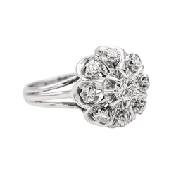 Bague Marguerite en or blanc et diamants - Castafiore