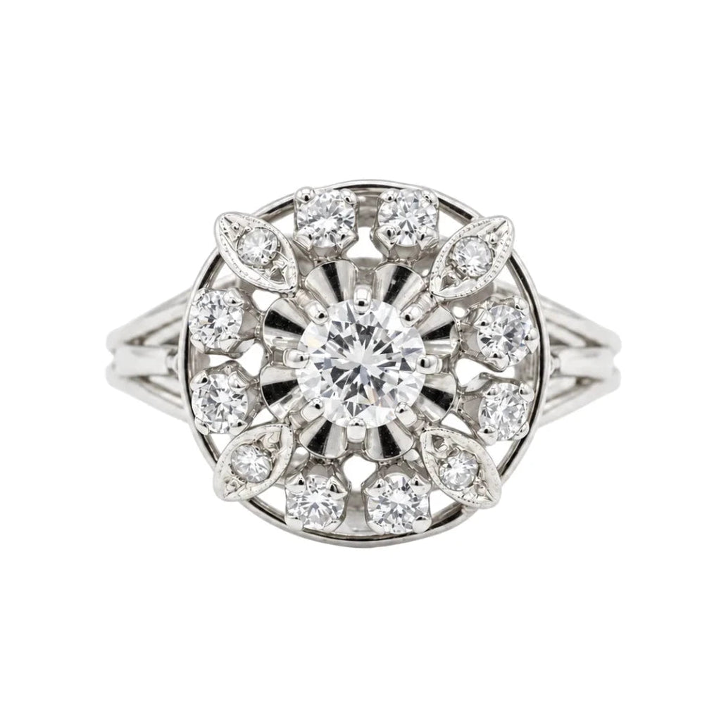 Bague Marguerite en or blanc et diamants - Castafiore