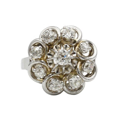 Bague Marguerite en or blanc et diamants - Castafiore