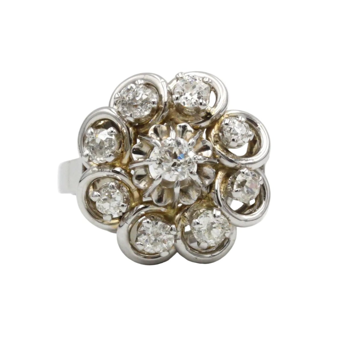 Bague Marguerite en or blanc et diamants - Castafiore