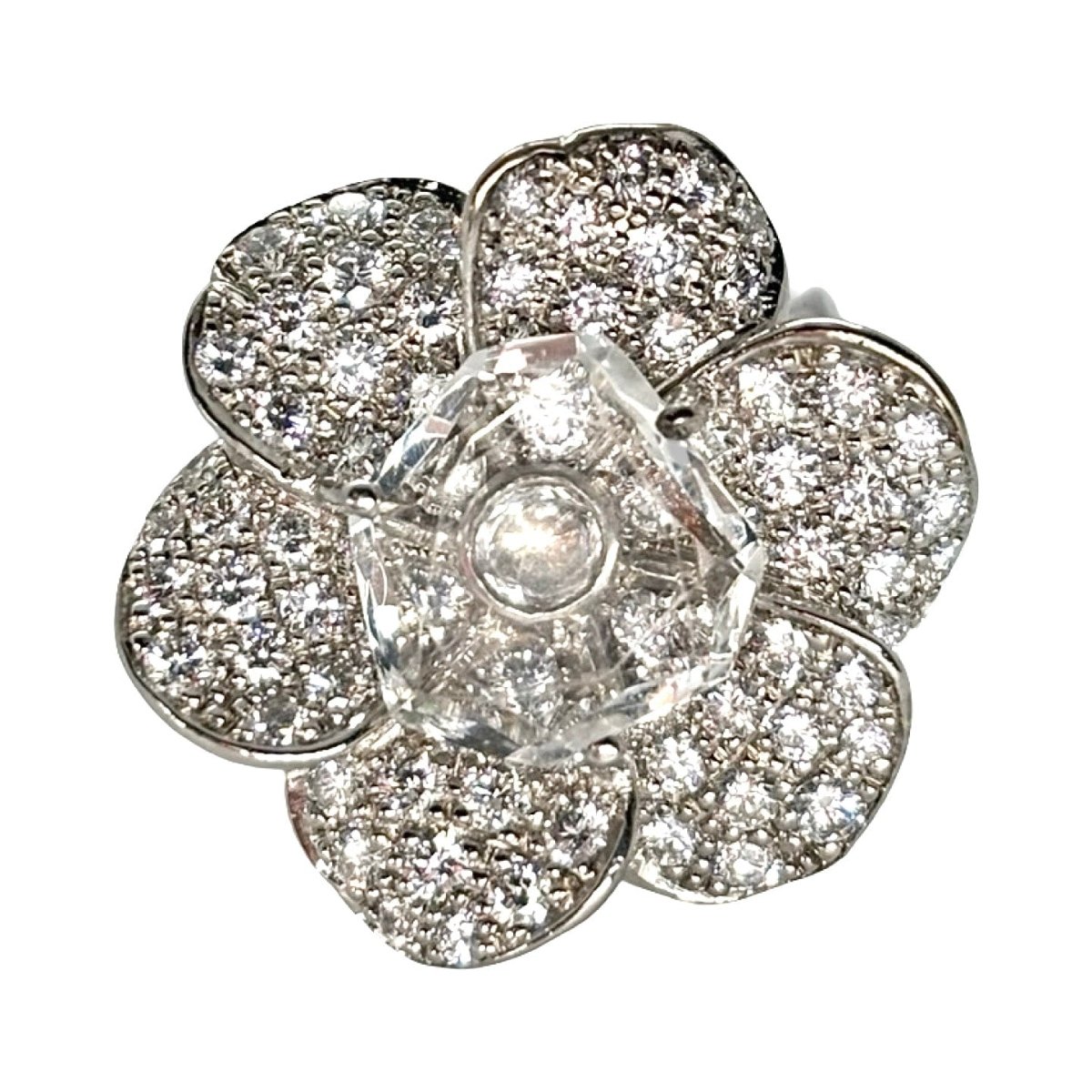 Bague Marguerite en or blanc et diamants - Castafiore