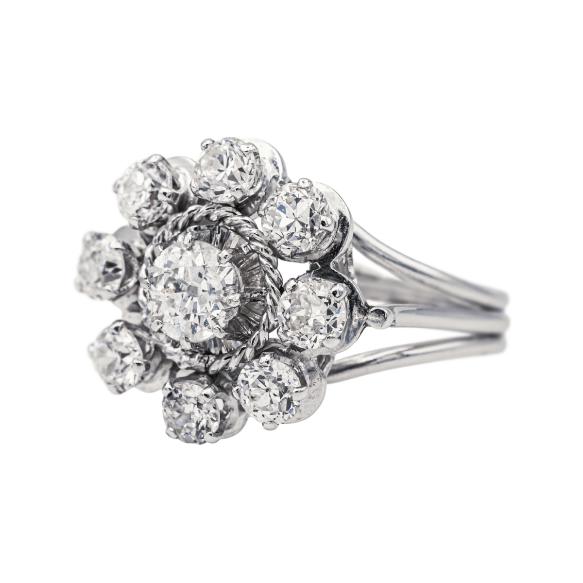 Bague Marguerite en or blanc et diamants - Castafiore
