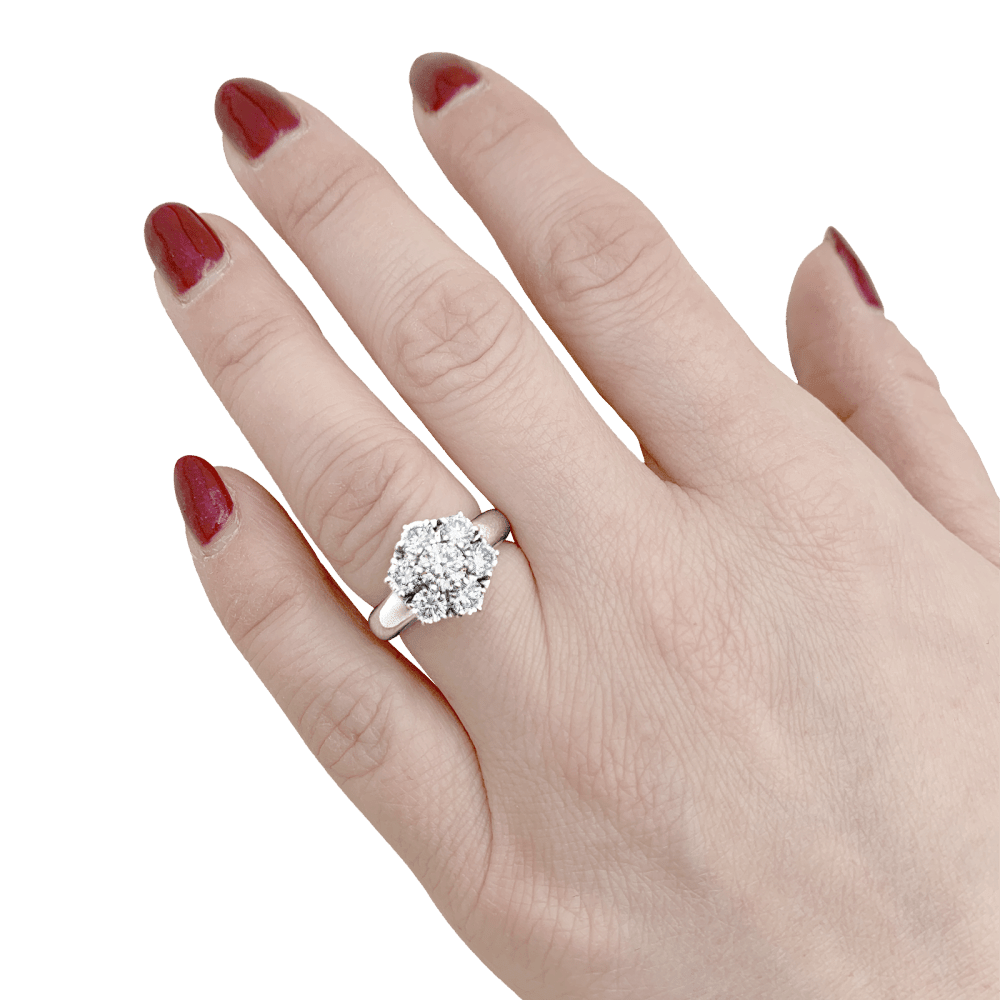 Ring "Flower", white gold and diamonds.