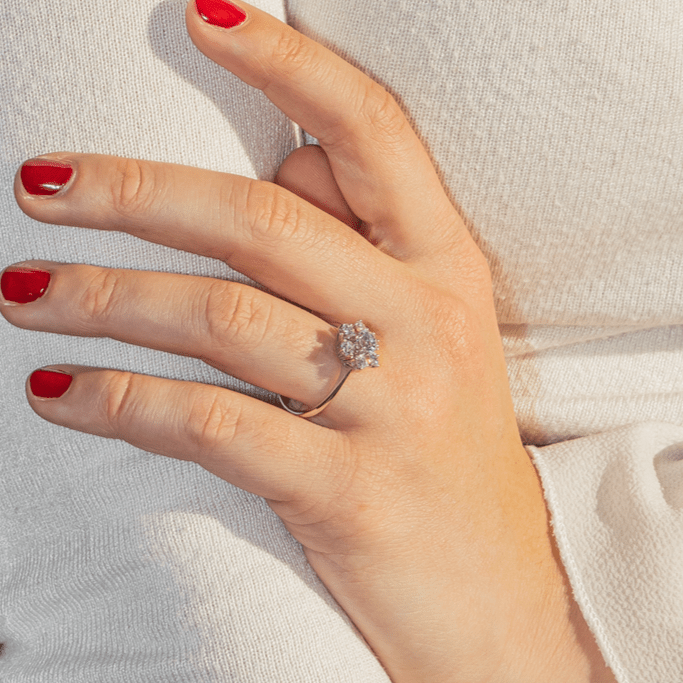 Bague Marguerite en or blanc et diamants - Castafiore