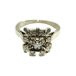 Bague Marguerite en or blanc et diamants - Castafiore