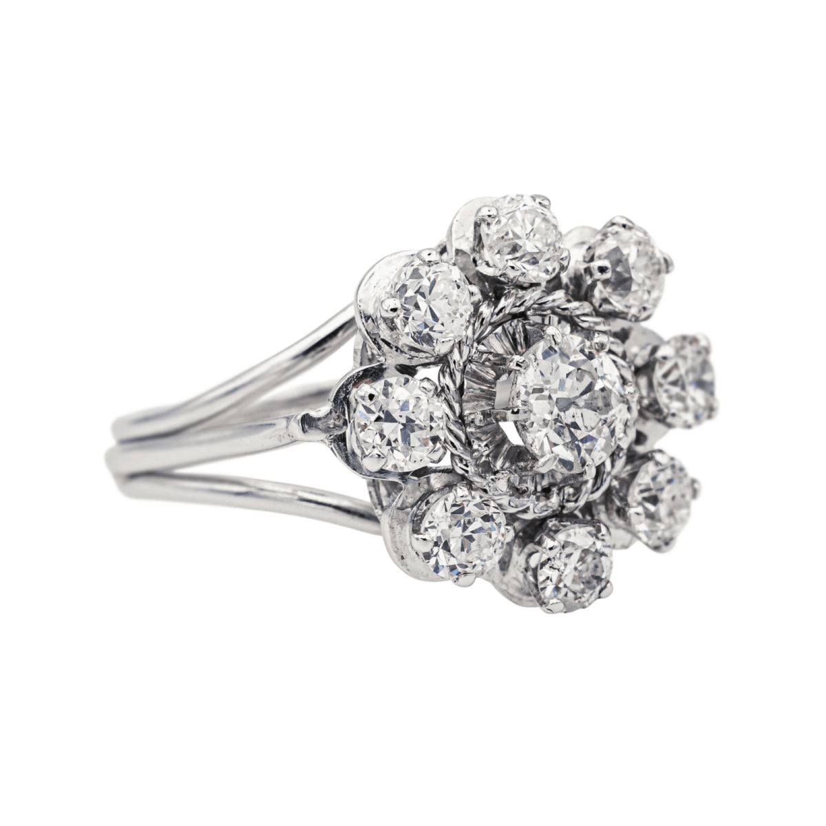 Bague Marguerite en or blanc et diamants - Castafiore