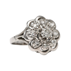 Bague Marguerite en or blanc et diamants - Castafiore