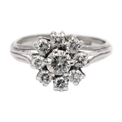 Bague Marguerite en or blanc et diamants - Castafiore