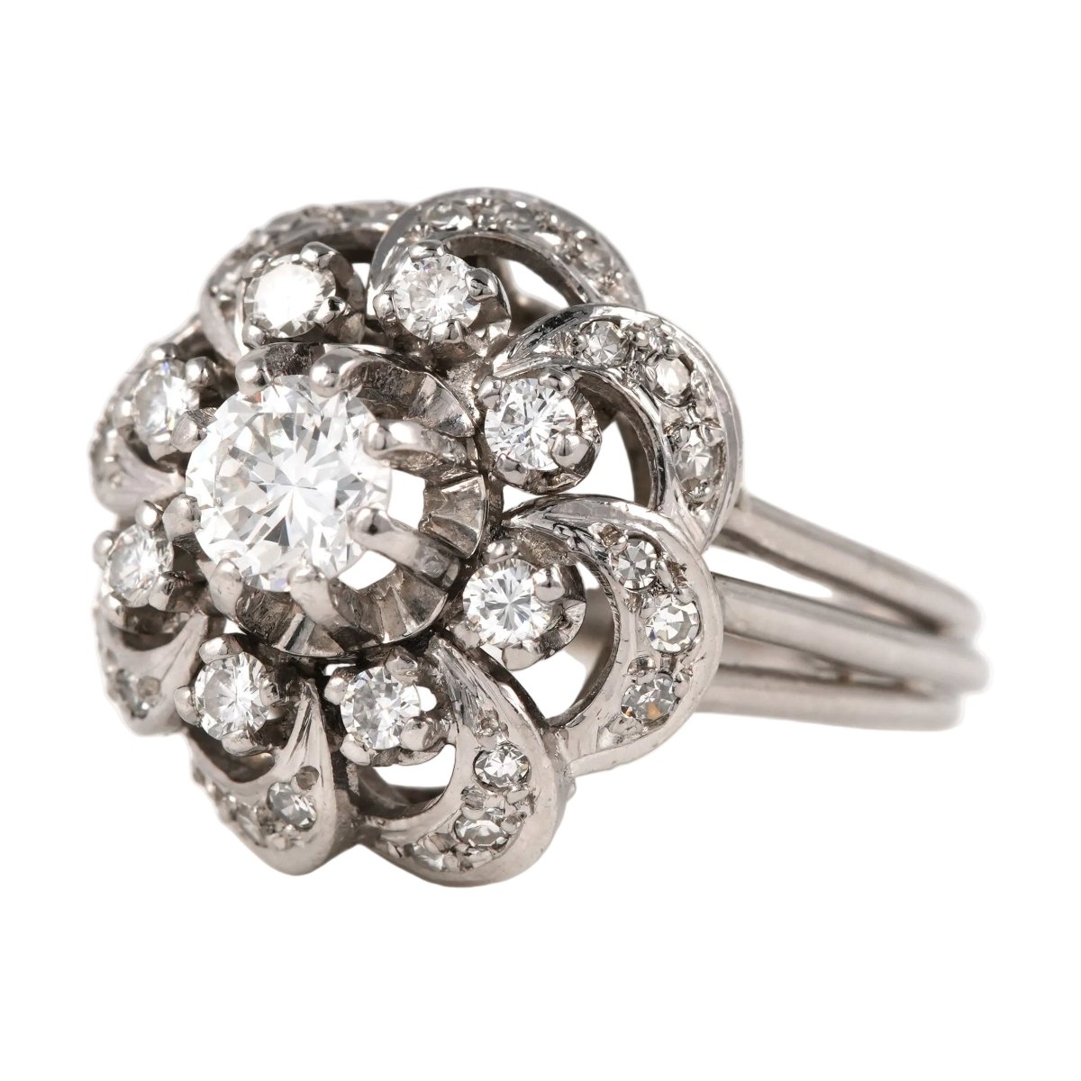 Bague Marguerite en or blanc et diamants - Castafiore
