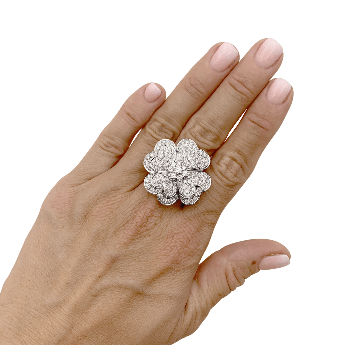 Bague Marguerite en or blanc et diamants - Castafiore