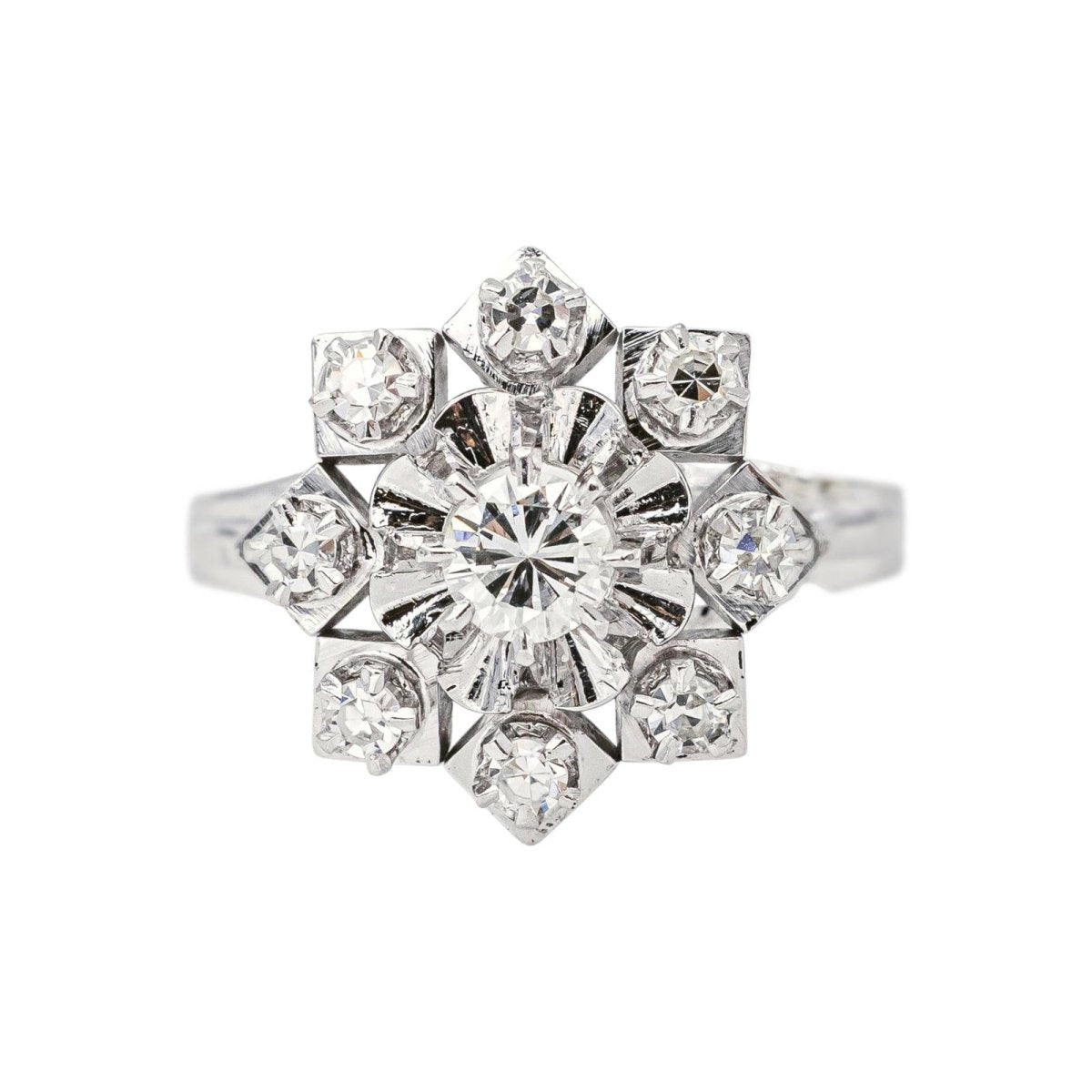 Bague Marguerite en or blanc et diamants - Castafiore