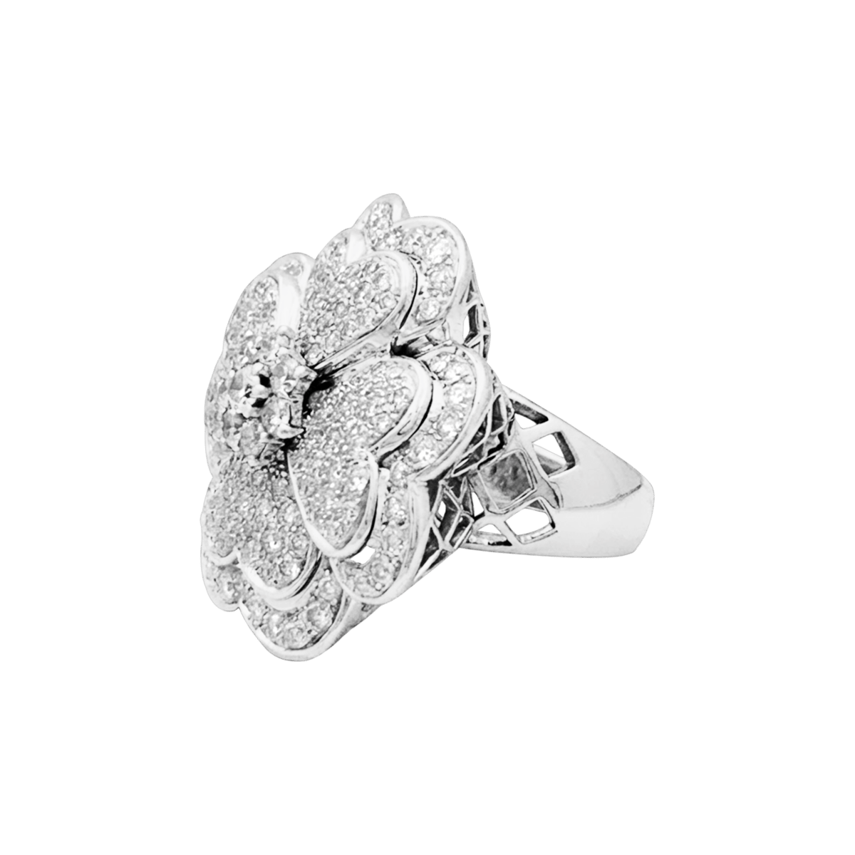 Bague Marguerite en or blanc et diamants - Castafiore