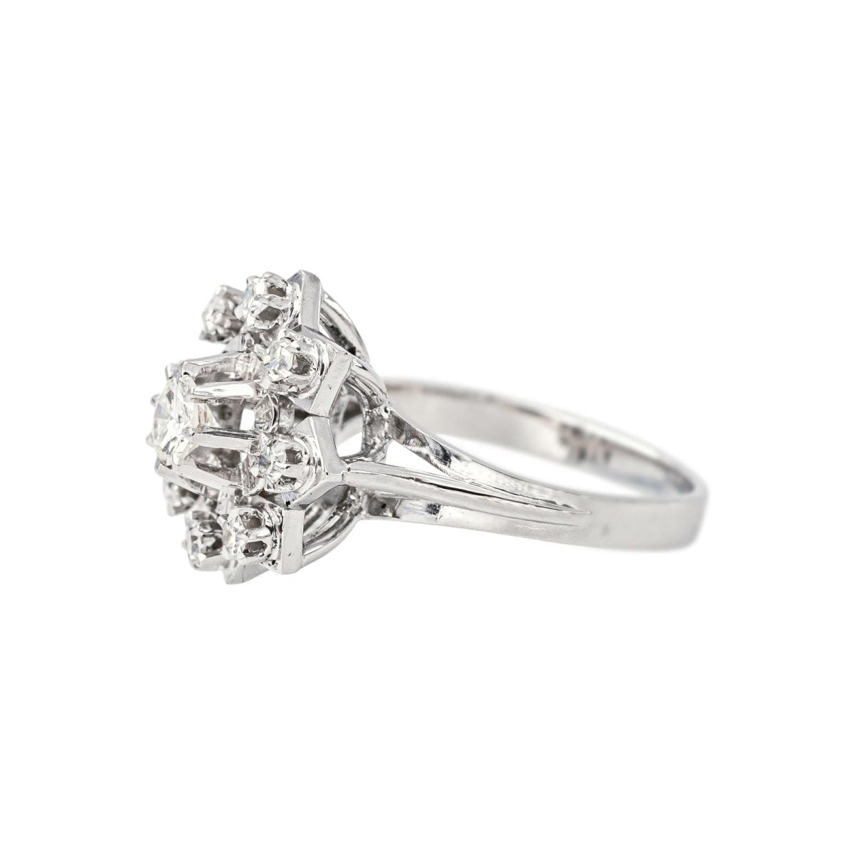 Bague Marguerite en or blanc et diamants - Castafiore
