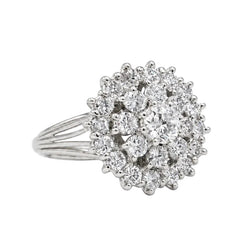 Bague Marguerite en or blanc et diamants - Castafiore