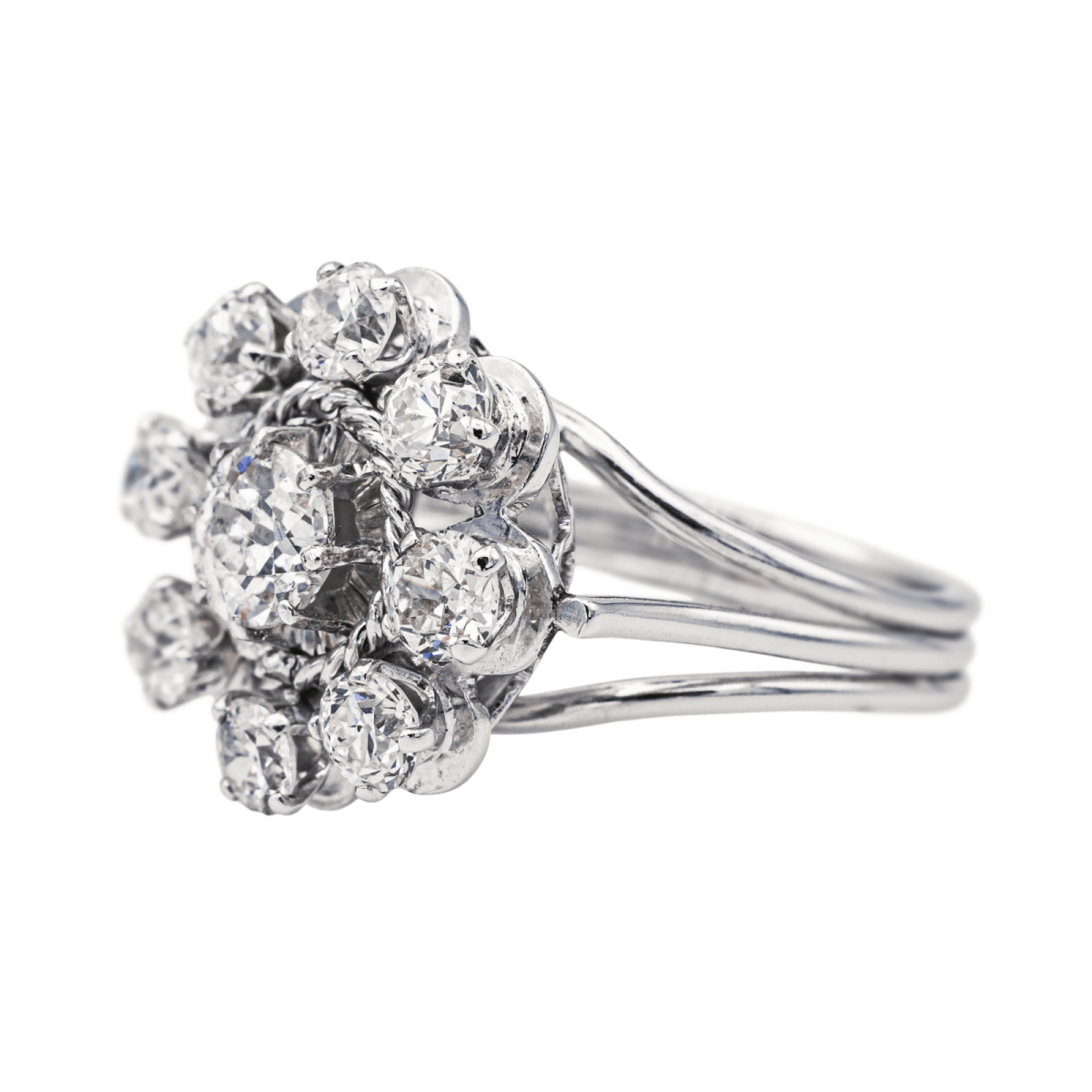 Bague Marguerite en or blanc et diamants - Castafiore