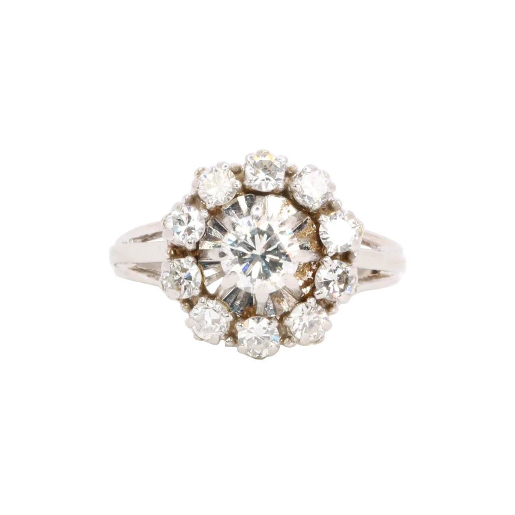Bague Marguerite en or blanc et diamants - Castafiore