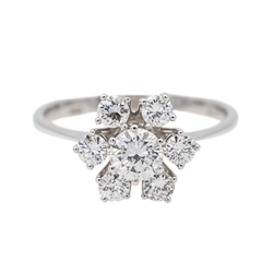 Bague Marguerite en or blanc et diamants - Castafiore