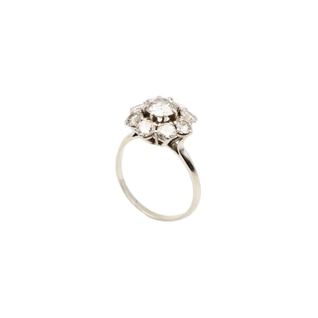 Bague Marguerite en or blanc et diamants - Castafiore