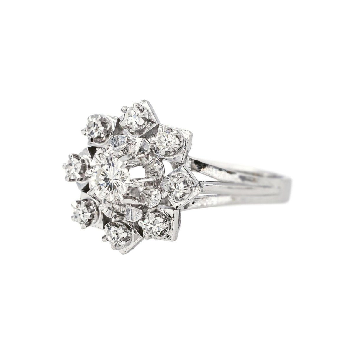 Bague Marguerite en or blanc et diamants - Castafiore