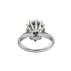 Bague marguerite en or blanc et saphir - Castafiore