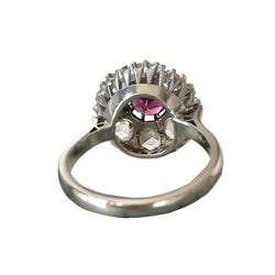 Bague Marguerite en or blanc, grenat et diamants - Castafiore
