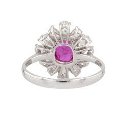 Bague Marguerite en or blanc, or jaune, saphir et diamants - Castafiore