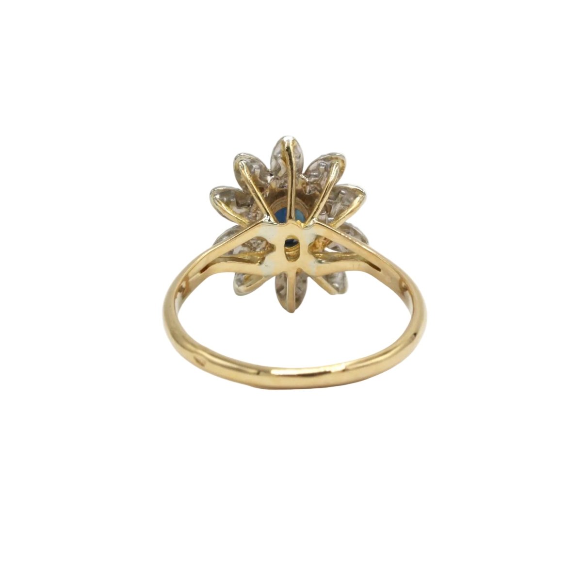 Bague Marguerite en or blanc, or jaune, saphir et diamants - Castafiore