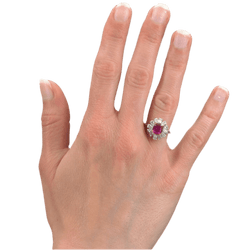 Bague Marguerite en or blanc, or jaune, saphir et diamants - Castafiore