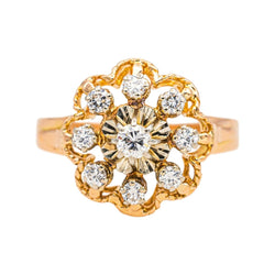Bague Marguerite en or blanc, or rose et diamants - Castafiore