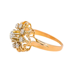 Bague Marguerite en or blanc, or rose et diamants - Castafiore