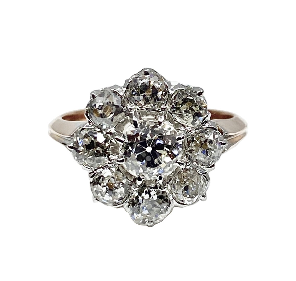 Bague Marguerite en or blanc, or rose et diamants - Castafiore