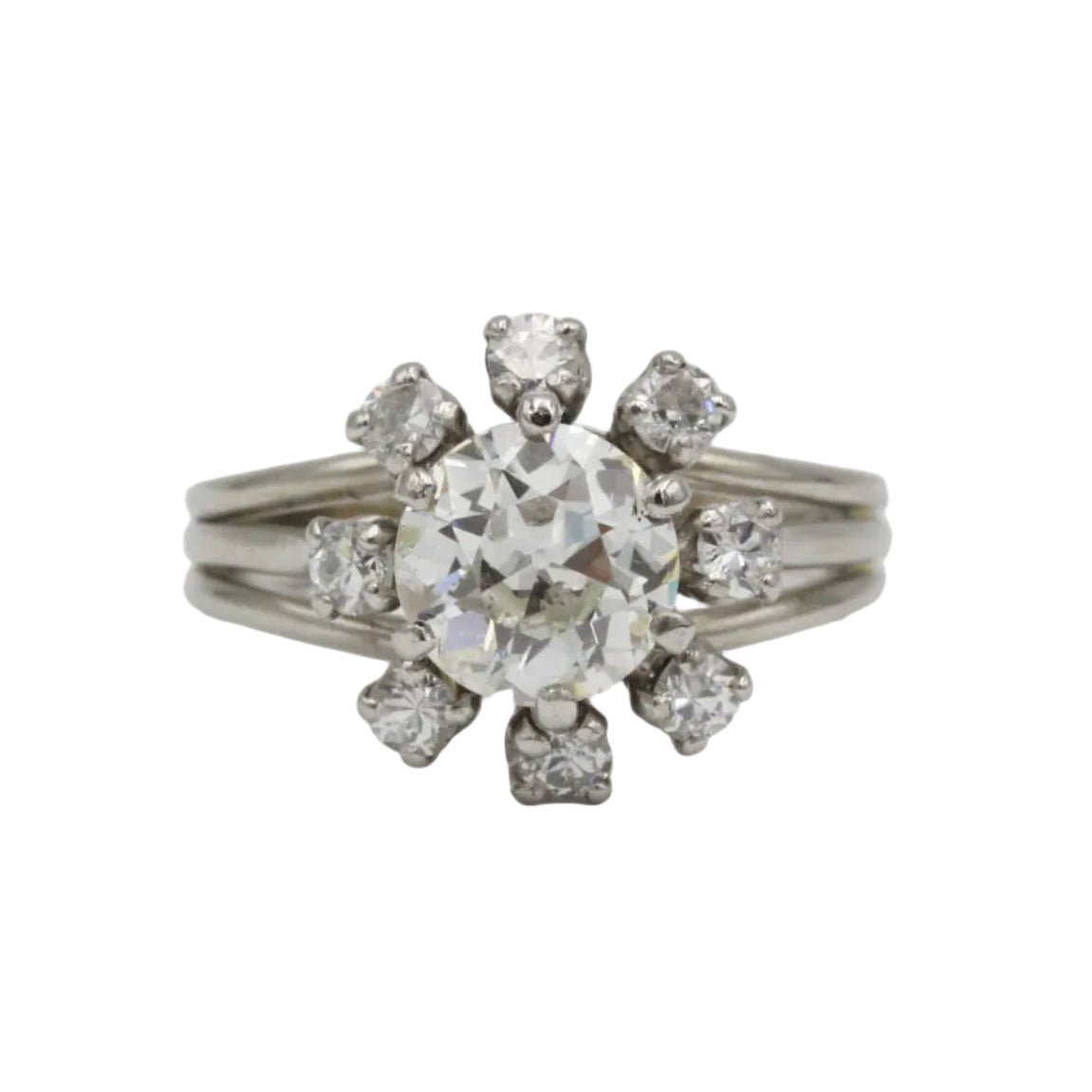 Bague Marguerite en or blanc, platine et diamant - Castafiore