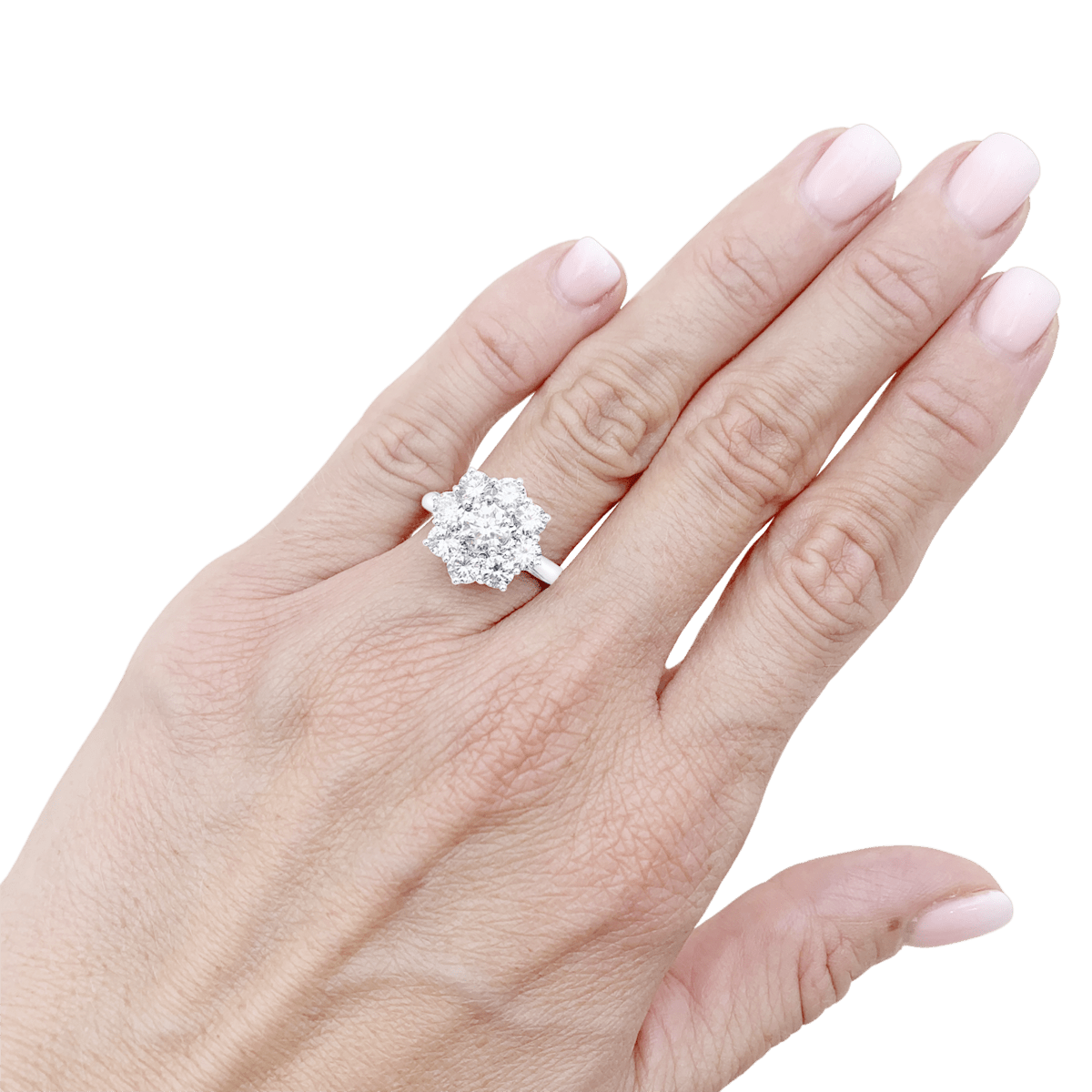 Bague Marguerite en or blanc, platine et diamants - Castafiore