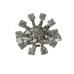 Bague Marguerite en or blanc, platine et diamants - Castafiore