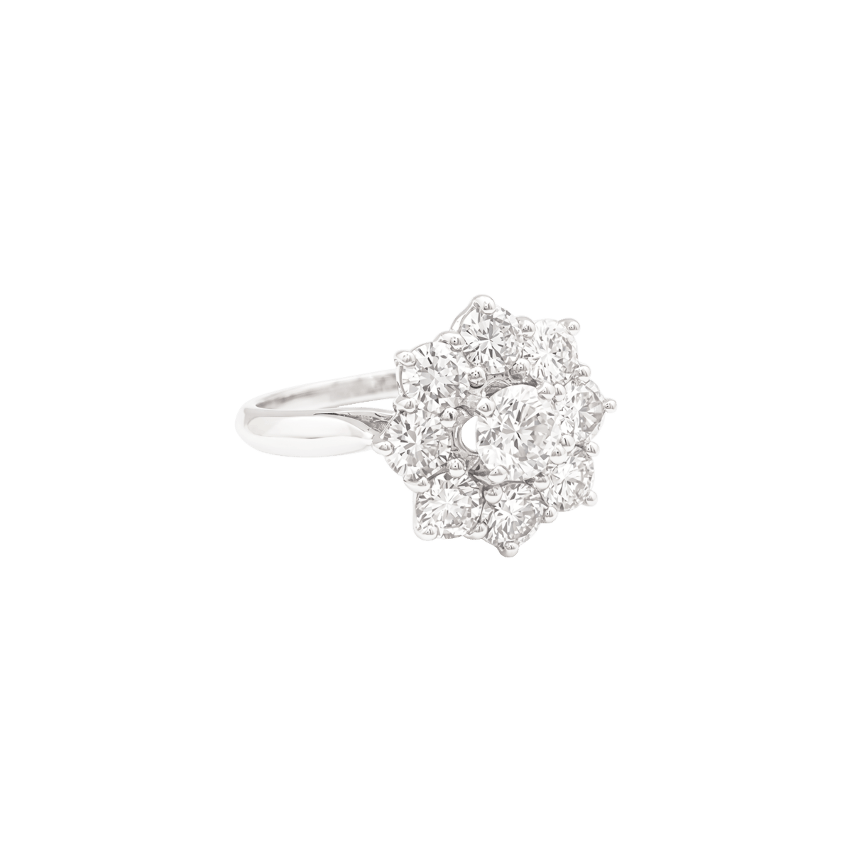 Bague Marguerite en or blanc, platine et diamants - Castafiore
