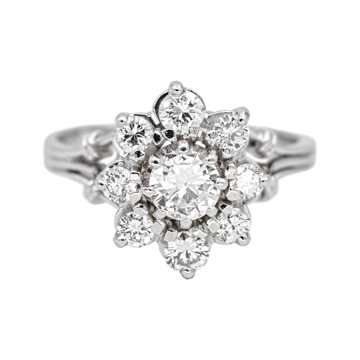 Bague Marguerite en or blanc, platine et diamants - Castafiore