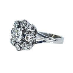 Bague Marguerite en or blanc, platine et diamants - Castafiore