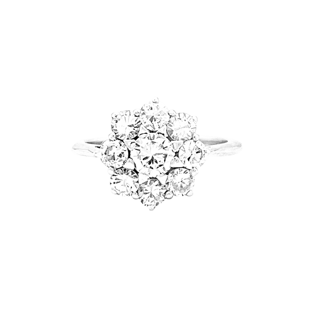 Bague Marguerite en or blanc, platine et diamants - Castafiore