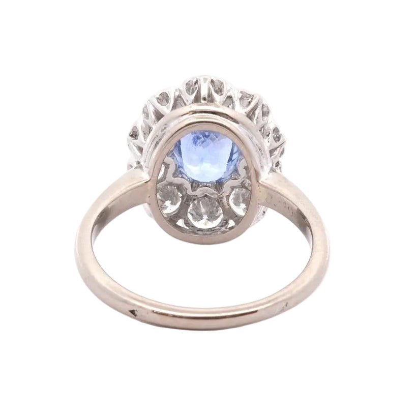 Bague Marguerite en or blanc, platine, saphir et diamants - Castafiore