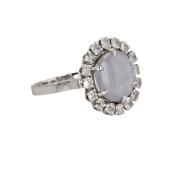 Bague Marguerite en or blanc, platine, saphir et diamants - Castafiore