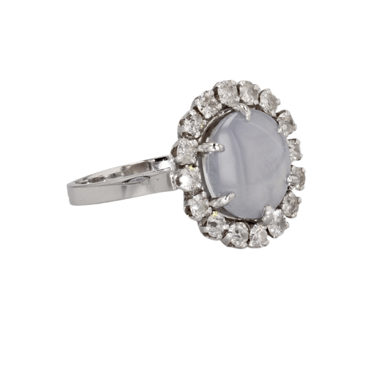 Bague Marguerite en or blanc, platine, saphir et diamants - Castafiore