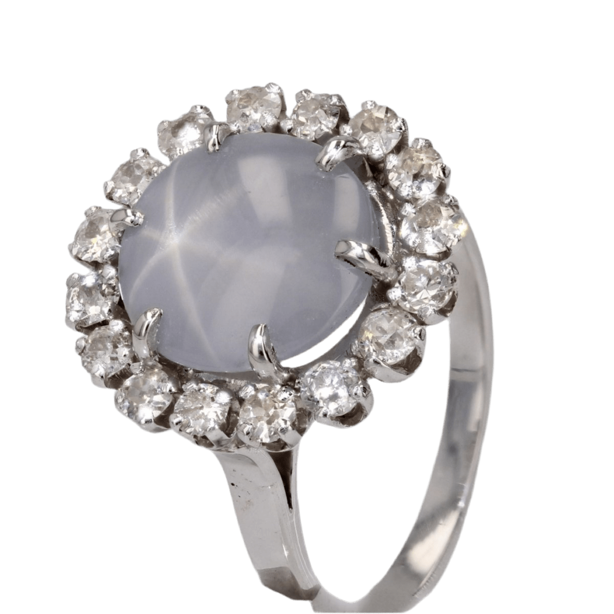 Bague Marguerite en or blanc, platine, saphir et diamants - Castafiore