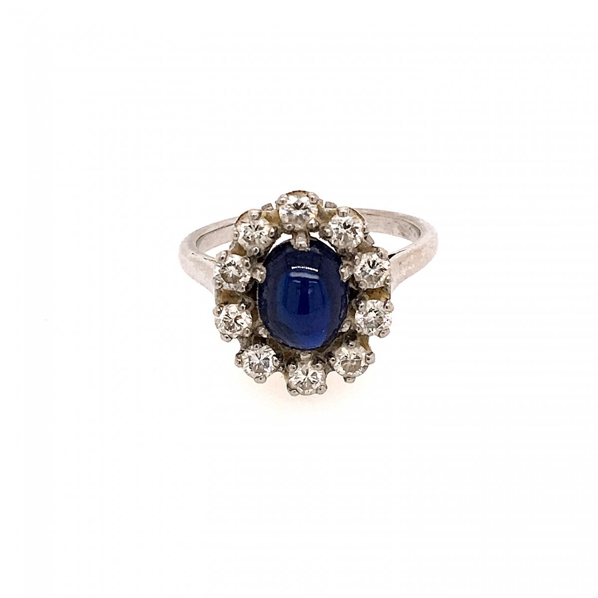 Bague Marguerite en or blanc, platine, saphir et diamants - Castafiore