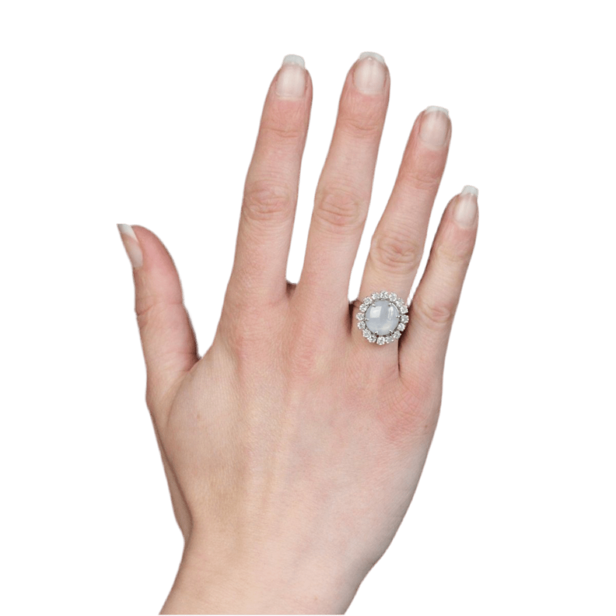 Bague Marguerite en or blanc, platine, saphir et diamants - Castafiore
